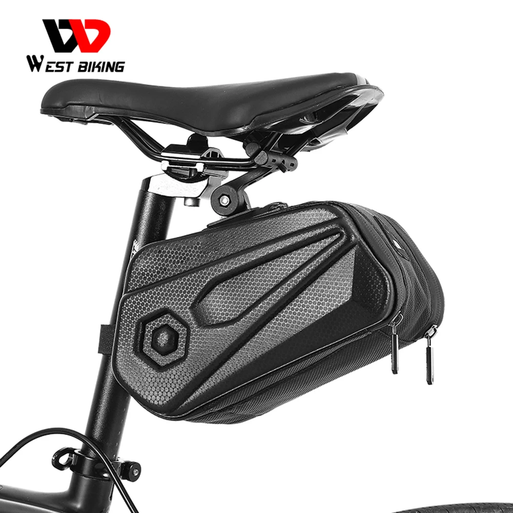 Bicycle Hard Saddlebag PU EVA 2.6L Large Capacity Reflective Saddle Bag Scratch-Proof Bike Cushion Tail | Спорт и развлечения