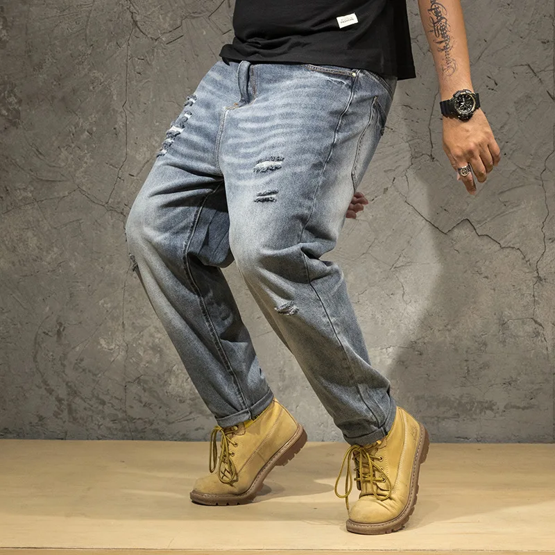 Ripped Jeans Men 2021 Plus Size Vintage Pant Holes Denim Trouser Male Fashion Distressed Blue Baggy Loose Men's Jeans Large Size
Ripped Jeans Men 2021 Plus Size Vintage Pant Holes Denim Trouser Male Fashion Distressed Blue Baggy Loose Men's Jeans Large Size