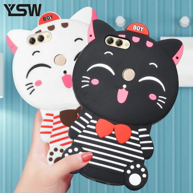 Cases For Xiaomi Mi 5X 6X 3D Soft Silicon Cute Cartoon Lucky Cat Hat Phone Accessories Cover Fundas Coque | Мобильные телефоны и