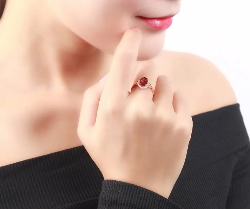 18k Rose Gold Red Ruby Ring For Women S925 Sterling Ruby Gemstone Zircon Diamond Wedding Engagement Ring Fine Jewelry Gift
18k Rose Gold Red Ruby Ring For Women S925 Sterling Ruby Gemstone Zircon Diamond Wedding Engagement Ring Fine Jewelry Gift