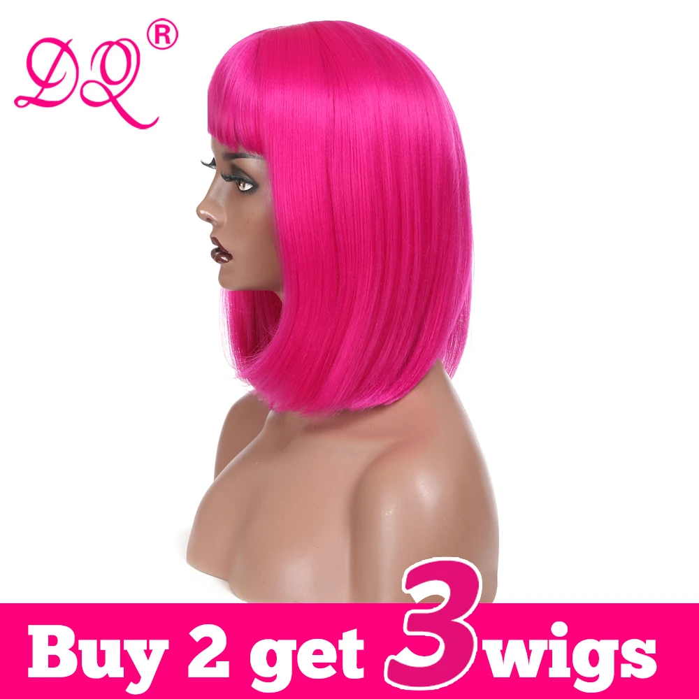 DQ Straight Short Bob Wig with Bangs Synthetic Hair Wig For Women Pink Blonde Blue Purple Brown Ombre Colored Wig Cosplay Wig
DQ Straight Short Bob Wig with Bangs Synthetic Hair Wig For Women Pink Blonde Blue Purple Brown Ombre Colored Wig Cosplay Wig