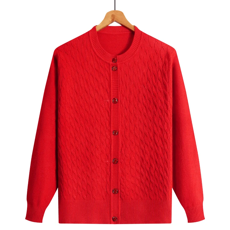 2021 Spring Middle Aged And Old Women Cardigan Sweater O Neck Single Breasted Leisure Large Size Knitted Jacket Coat C141
2021 Spring Middle Aged And Old Women Cardigan Sweater O Neck Single Breasted Leisure Large Size Knitted Jacket Coat C141