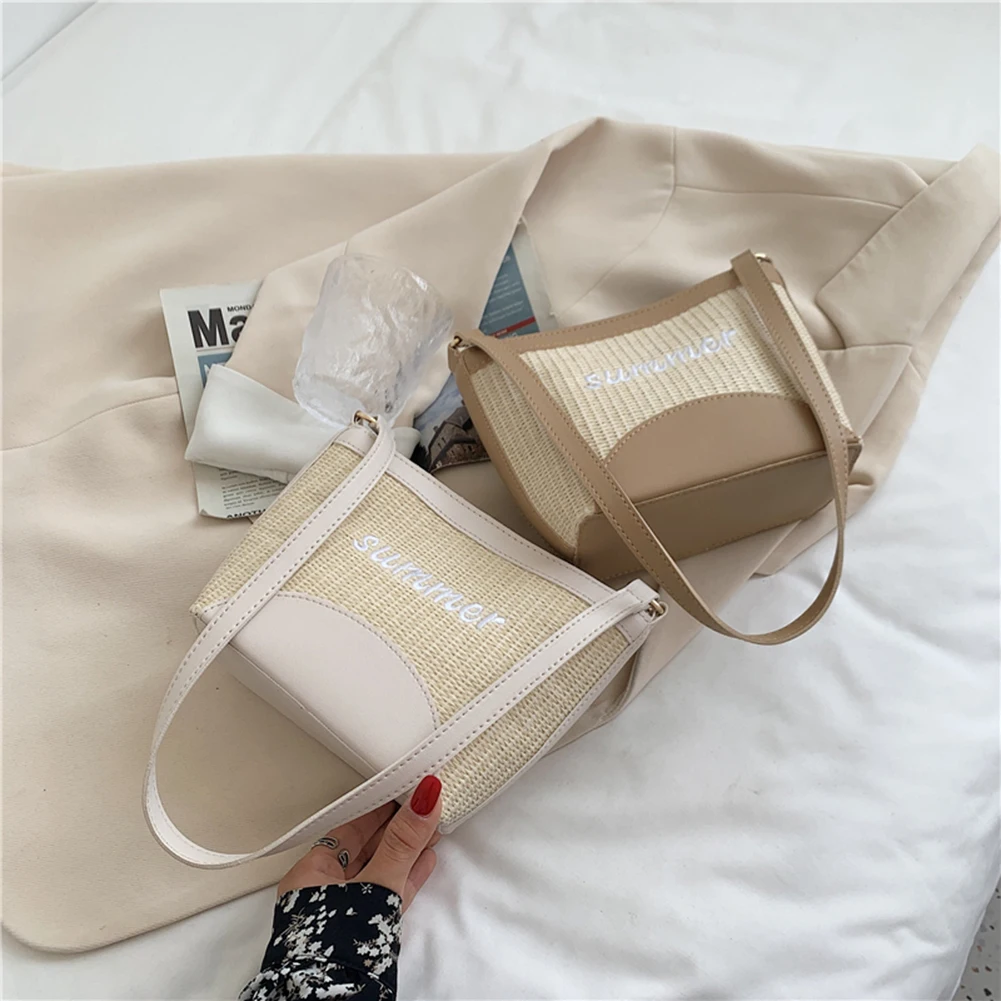 Fashion Women PU Leather Woven Patchwork Bucket Shoulder Underarm Bag Casual Ladies Letters Embroidery Small Handbags Purse
Fashion Women PU Leather Woven Patchwork Bucket Shoulder Underarm Bag Casual Ladies Letters Embroidery Small Handbags Purse