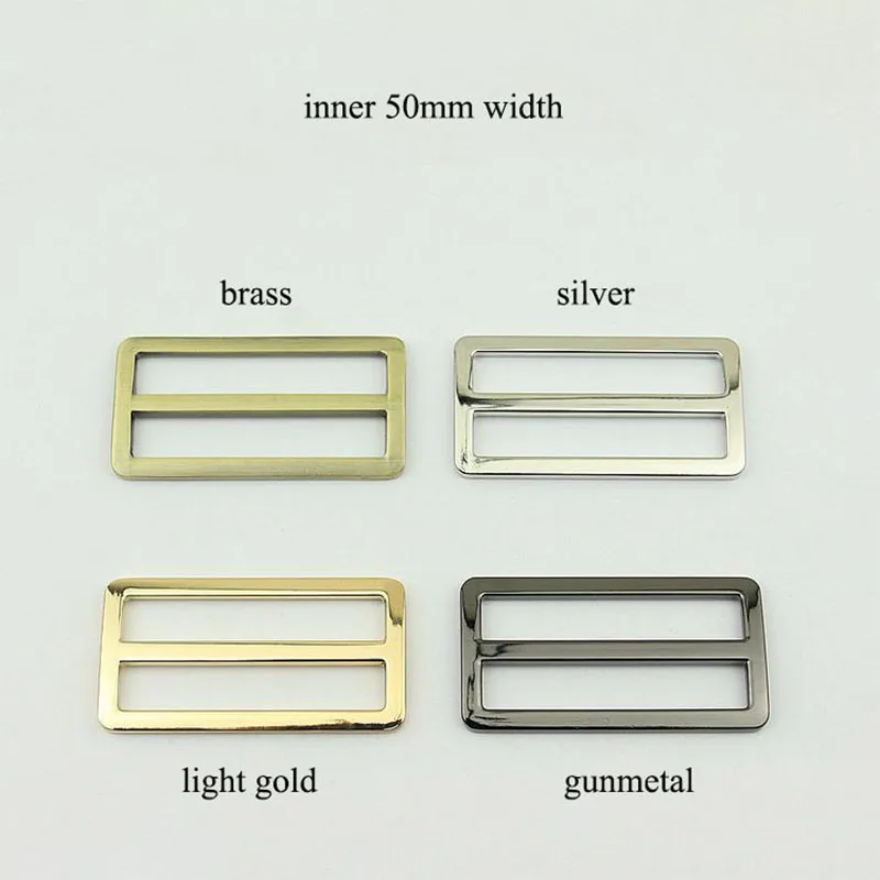 

10Pcs Diecast 50mm Tri-Glide Slider 2 inch Adjust Metal Buckles for Backpack Web Strap DIY Bag Belt Leather Craft Accessory