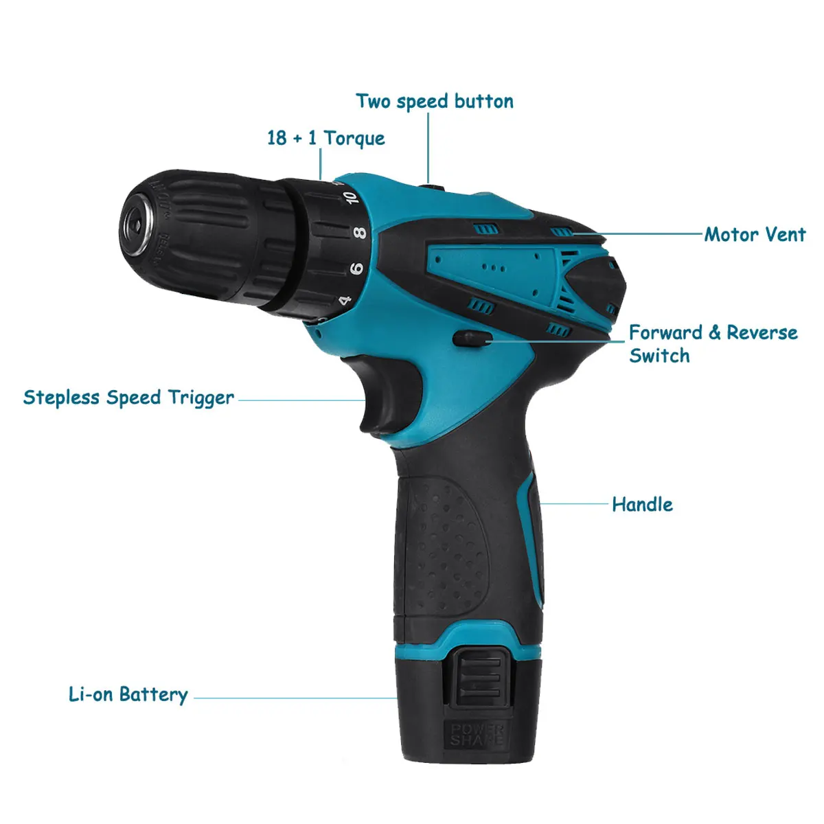 DOERSUPP 12V Cordless Electric Drill Double Speed Lithium Battery Electric Screwdriver Power Tools with 30Pcs Accessories
DOERSUPP 12V Cordless Electric Drill Double Speed Lithium Battery Electric Screwdriver Power Tools with 30Pcs Accessories