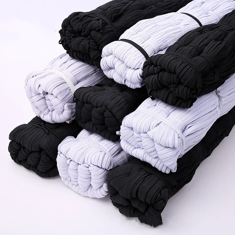 10M White Black High Elastic Flat Bands Rubber Waist Band Stretch Rope Garment Tape For DIY Apparel Accessories Sewing Supplies
10M White Black High Elastic Flat Bands Rubber Waist Band Stretch Rope Garment Tape For DIY Apparel Accessories Sewing Supplies