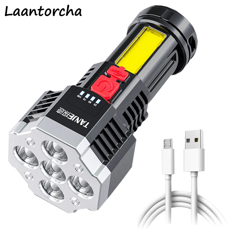 High power led flashlights Five-Nuclear Super bright Powerful flashlight USB Rechargeable Led flashlight Portable Camping torch
High power led flashlights Five-Nuclear Super bright Powerful flashlight USB Rechargeable Led flashlight Portable Camping torch