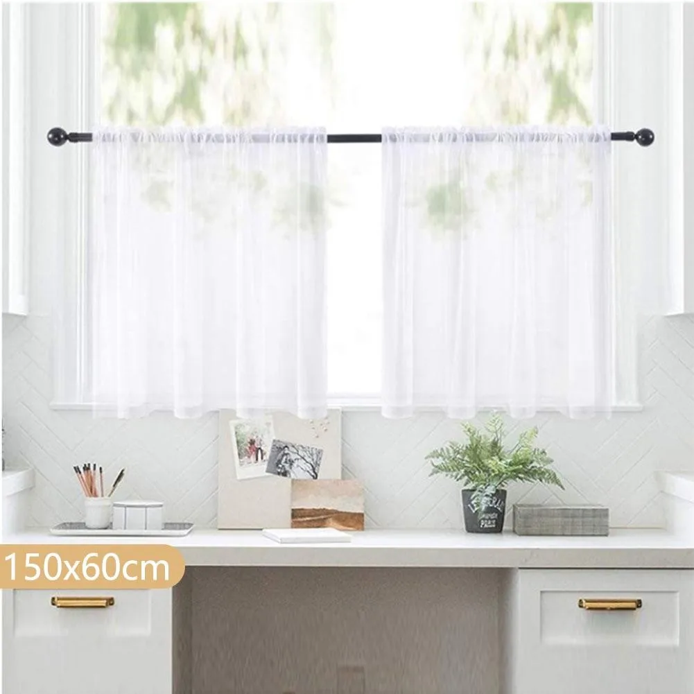 2pcs 1.5 Metre Wde White Sheer Voile Curtains Rod Bathroom Living Room Bedroom Kitchen Counter Partition Gauze Curtain
2pcs 1.5 Metre Wde White Sheer Voile Curtains Rod Bathroom Living Room Bedroom Kitchen Counter Partition Gauze Curtain