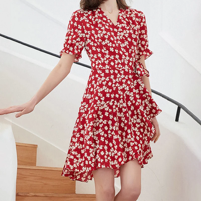 Shirt Floral Chiffon Dress Summer Robe Ete Dresses For Women 2021 Fairy Vestidos Short Sleeve Fishtail Urbano Clothes
Shirt Floral Chiffon Dress Summer Robe Ete Dresses For Women 2021 Fairy Vestidos Short Sleeve Fishtail Urbano Clothes