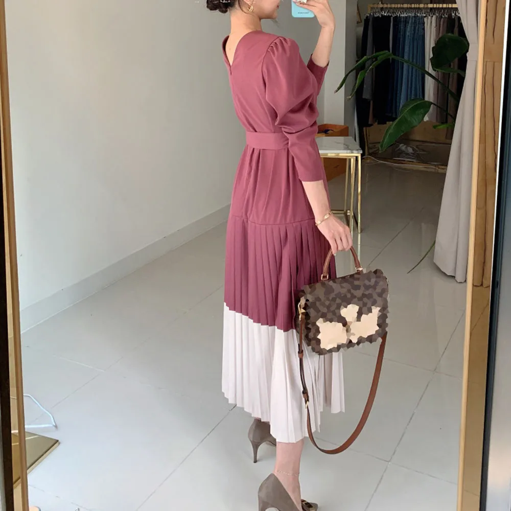 Dress New Style Maxi Length Gather Long Sleeve High Waist Ladies Fashion Color Scheme High Waist Pleated Korean Casual Dress
Dress New Style Maxi Length Gather Long Sleeve High Waist Ladies Fashion Color Scheme High Waist Pleated Korean Casual Dress