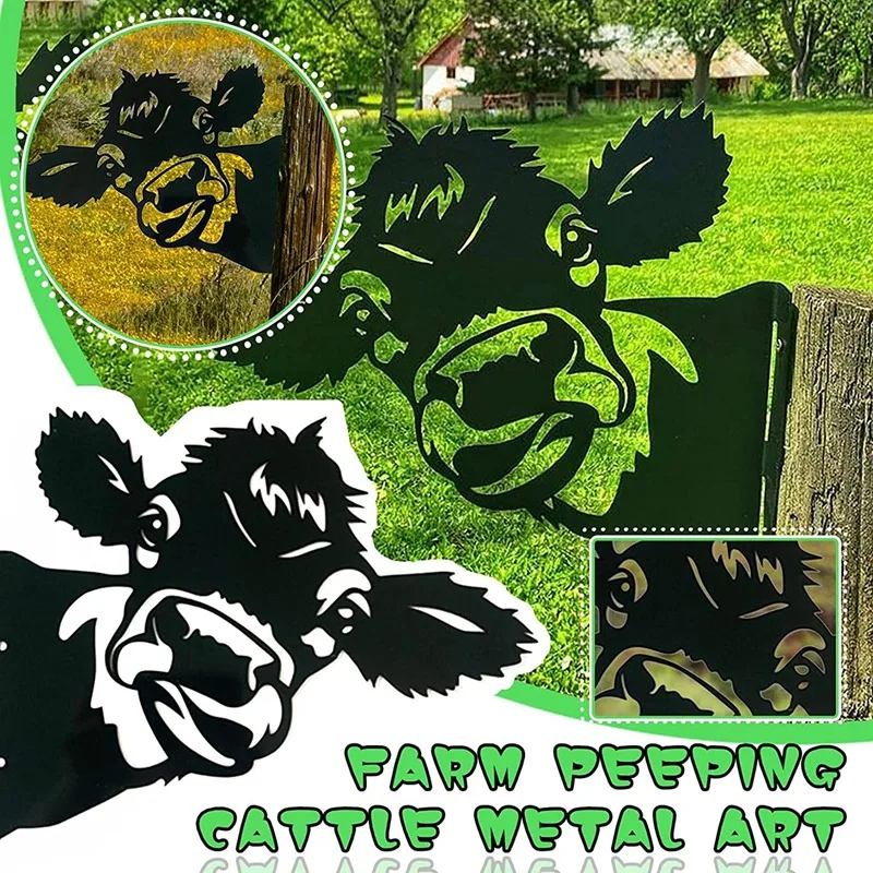 Farm Peeping Cow Metal Art Sculpture Farm Fence Art Wall Decor Peeping Cow Garden Decor Outdoor Indoor Hanging Ornaments
Farm Peeping Cow Metal Art Sculpture Farm Fence Art Wall Decor Peeping Cow Garden Decor Outdoor Indoor Hanging Ornaments