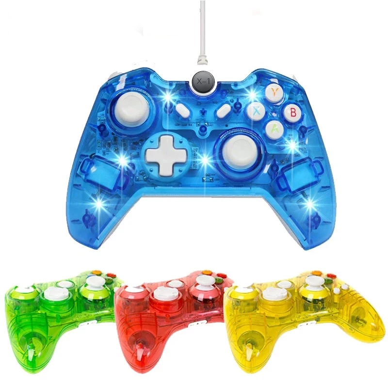 Прозрачный игровой коврик светодиодный светкой для XBOX 360 проводной джойстик