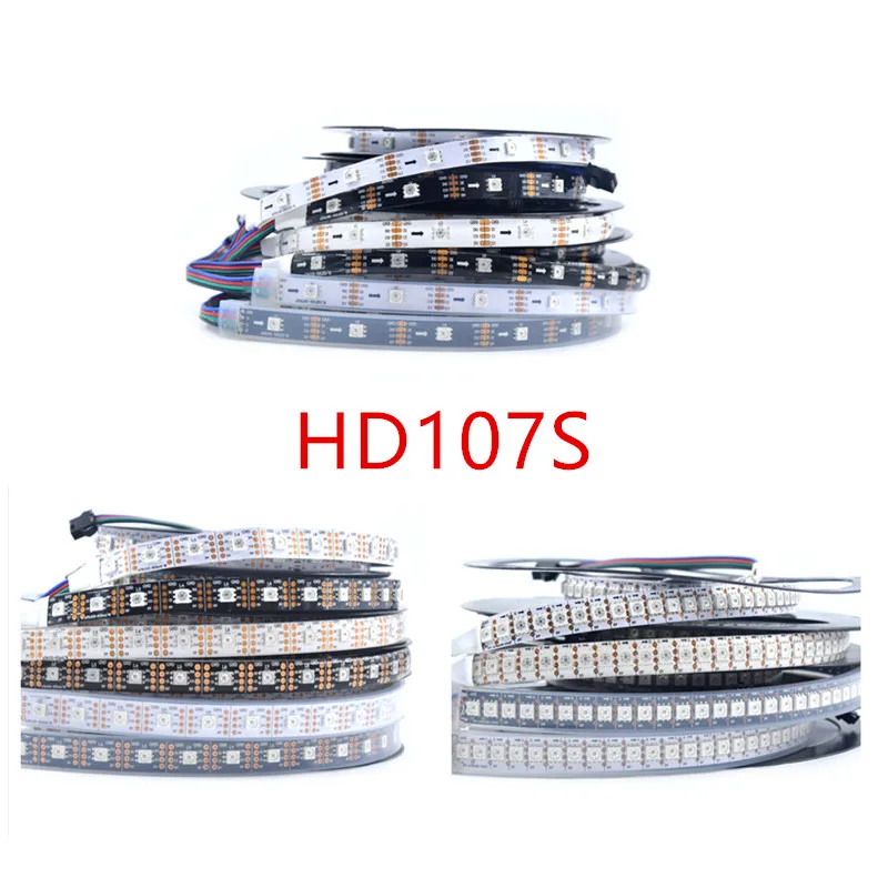 Фото Светодиодная лента 1 м/5 м apa107 S HD107S RGB Пиксельная светильник DC5V 5050 SMD адресуемые