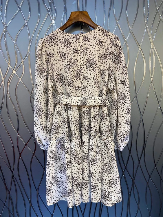 Spring 2021 new women's fashion round neck back zipper decorative printed belt knot waist dress 305
Spring 2021 new women's fashion round neck back zipper decorative printed belt knot waist dress 305
