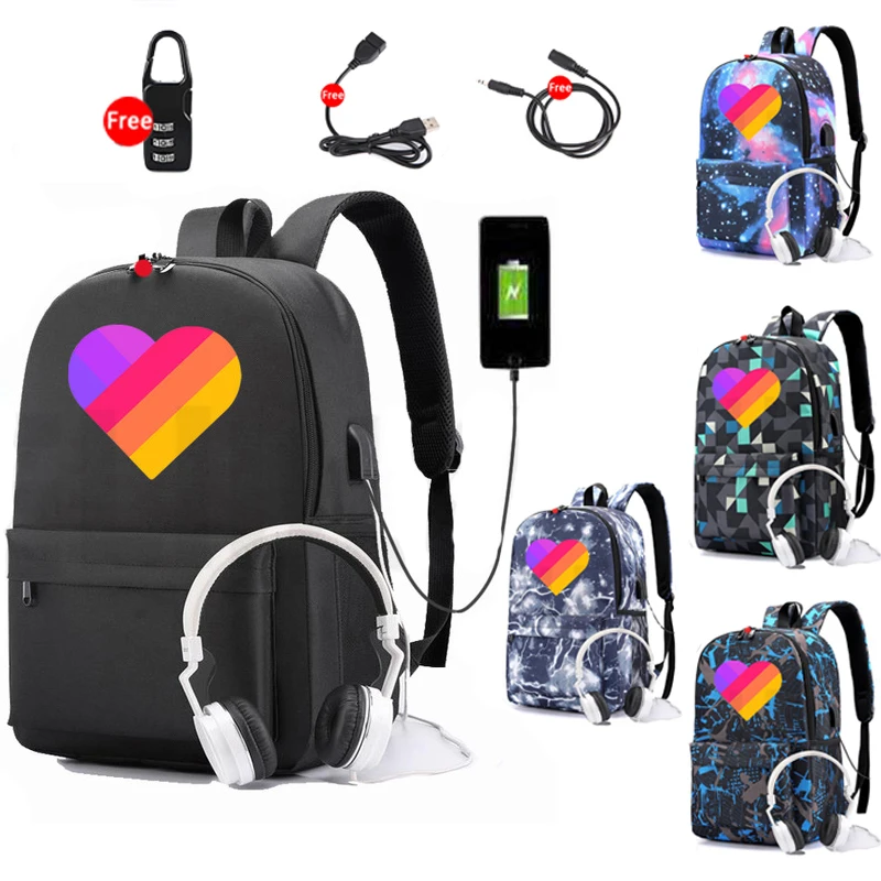Fashion Canvas Likee Backpacks with USB Charging Boys and Girls Bookbags Students School Backpack Bag Youth Men Women Bags 
Fashion Canvas Likee Backpacks with USB Charging Boys and Girls Bookbags Students School Backpack Bag Youth Men Women Bags