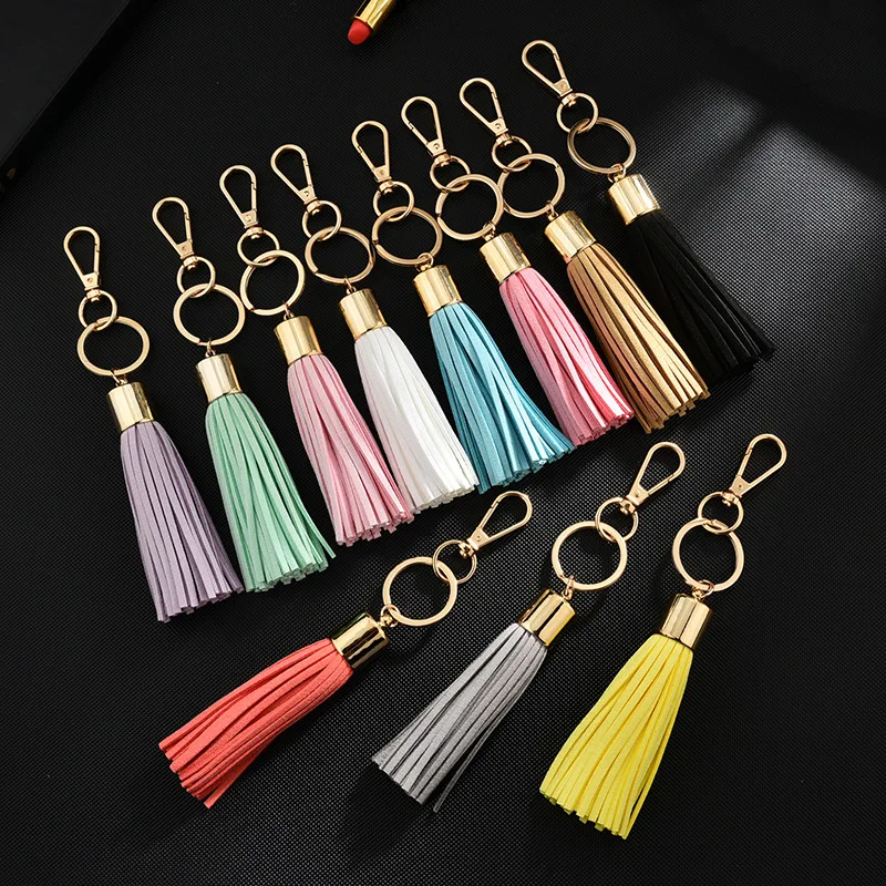 Popular Tassel Keychain Women Cute Tassel Keychain Accessories PU Leather Car Bag Gold Key Ring Fringe Jewelry Friends Xmas Gift
Popular Tassel Keychain Women Cute Tassel Keychain Accessories PU Leather Car Bag Gold Key Ring Fringe Jewelry Friends Xmas Gift