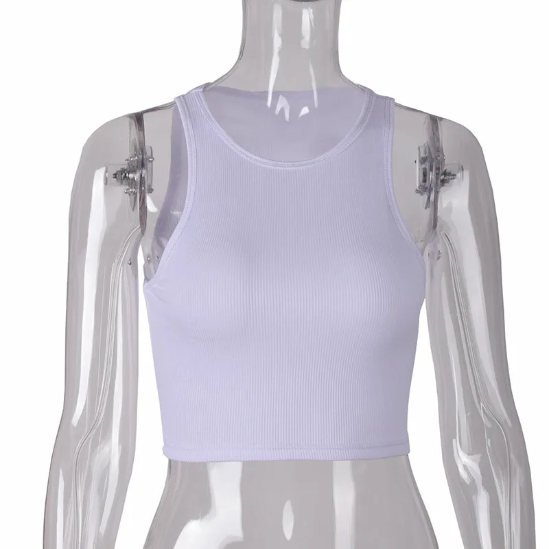 2021 spring and summer solid color sexy camisole top t-shirt vest women's clothing crop top