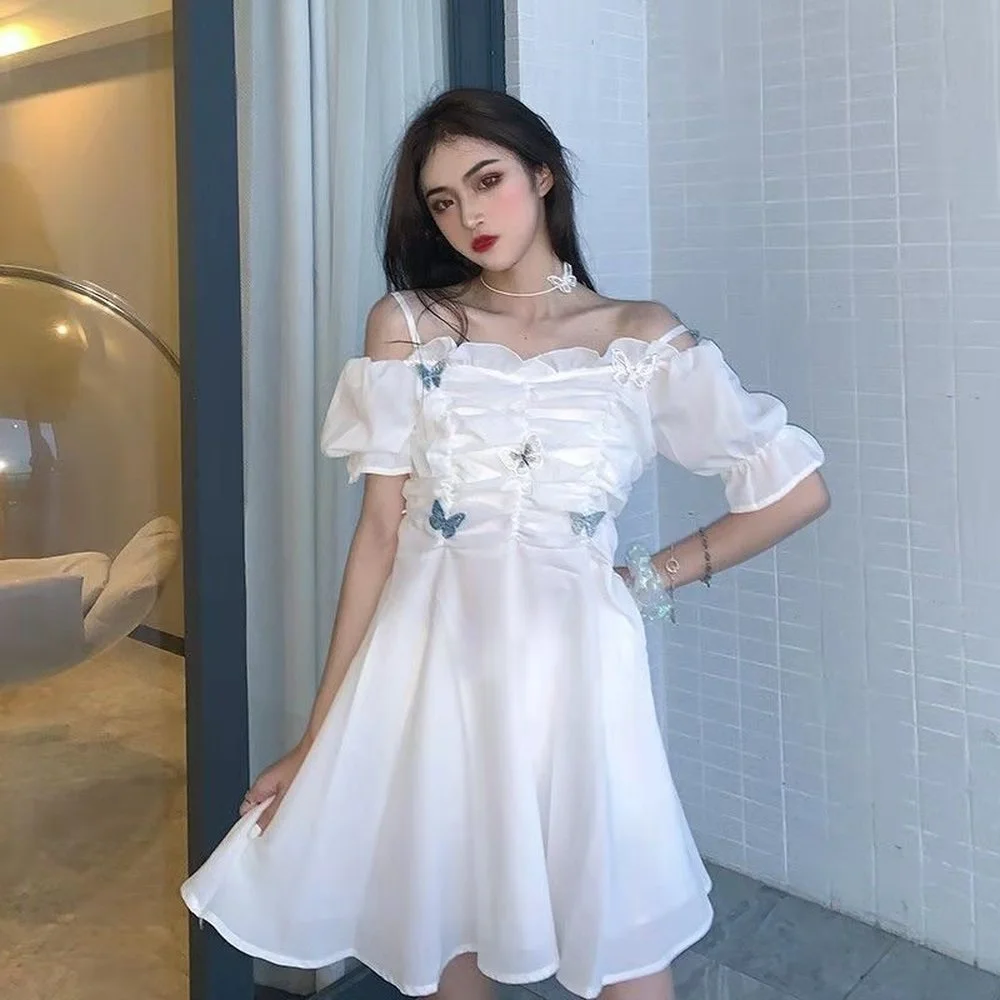 Fairy Dress Woman Ruffle Off Shoulder Short Dress Elegant Mesh Beach White Butterfly Dress for Women Party 2021 Korean New
Fairy Dress Woman Ruffle Off Shoulder Short Dress Elegant Mesh Beach White Butterfly Dress for Women Party 2021 Korean New