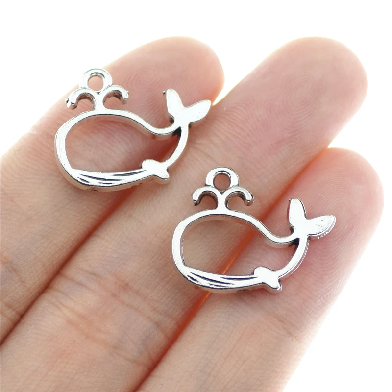 12pcs 20x15mm Handmade Antique Silver Color Cute Whale Charms Pendant for DIY Bracelets Necklace Jewelry Making
12pcs 20x15mm Handmade Antique Silver Color Cute Whale Charms Pendant for DIY Bracelets Necklace Jewelry Making