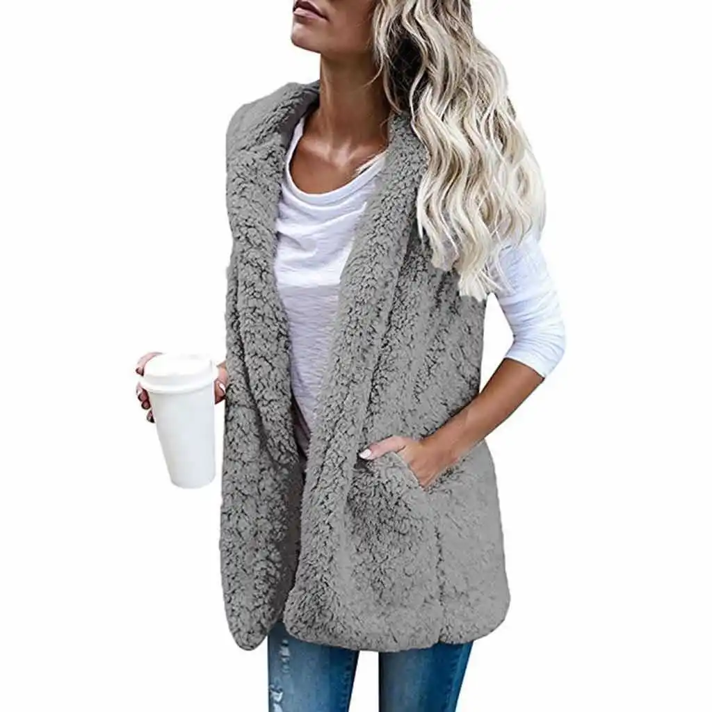 2021 Autumn Large Women's Fashion Solid Color Sleeveless Hooded Pocket Cashmere Female Outer Office Fashion Sleeveless Coat Vest
2021 Autumn Large Women's Fashion Solid Color Sleeveless Hooded Pocket Cashmere Female Outer Office Fashion Sleeveless Coat Vest