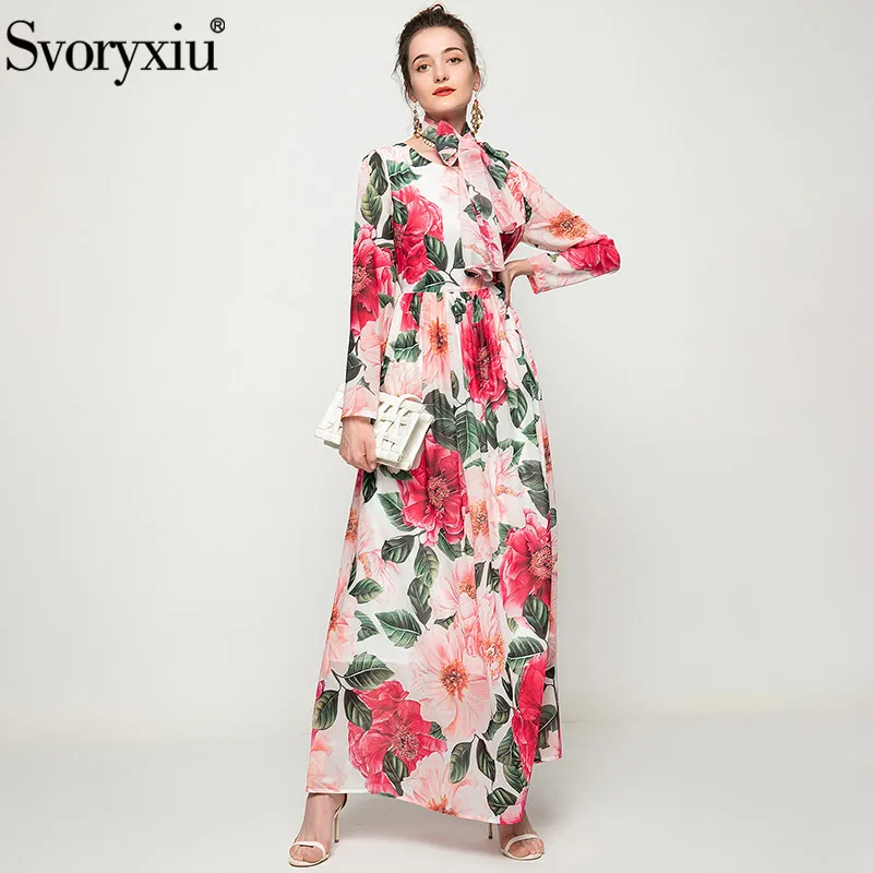 Svoryxiu Runway Summer Long Sleeve Long Dress Robe Women's Elegant Red Camellia Print Vintage Party Maxi Dresses Vestdios
Svoryxiu Runway Summer Long Sleeve Long Dress Robe Women's Elegant Red Camellia Print Vintage Party Maxi Dresses Vestdios