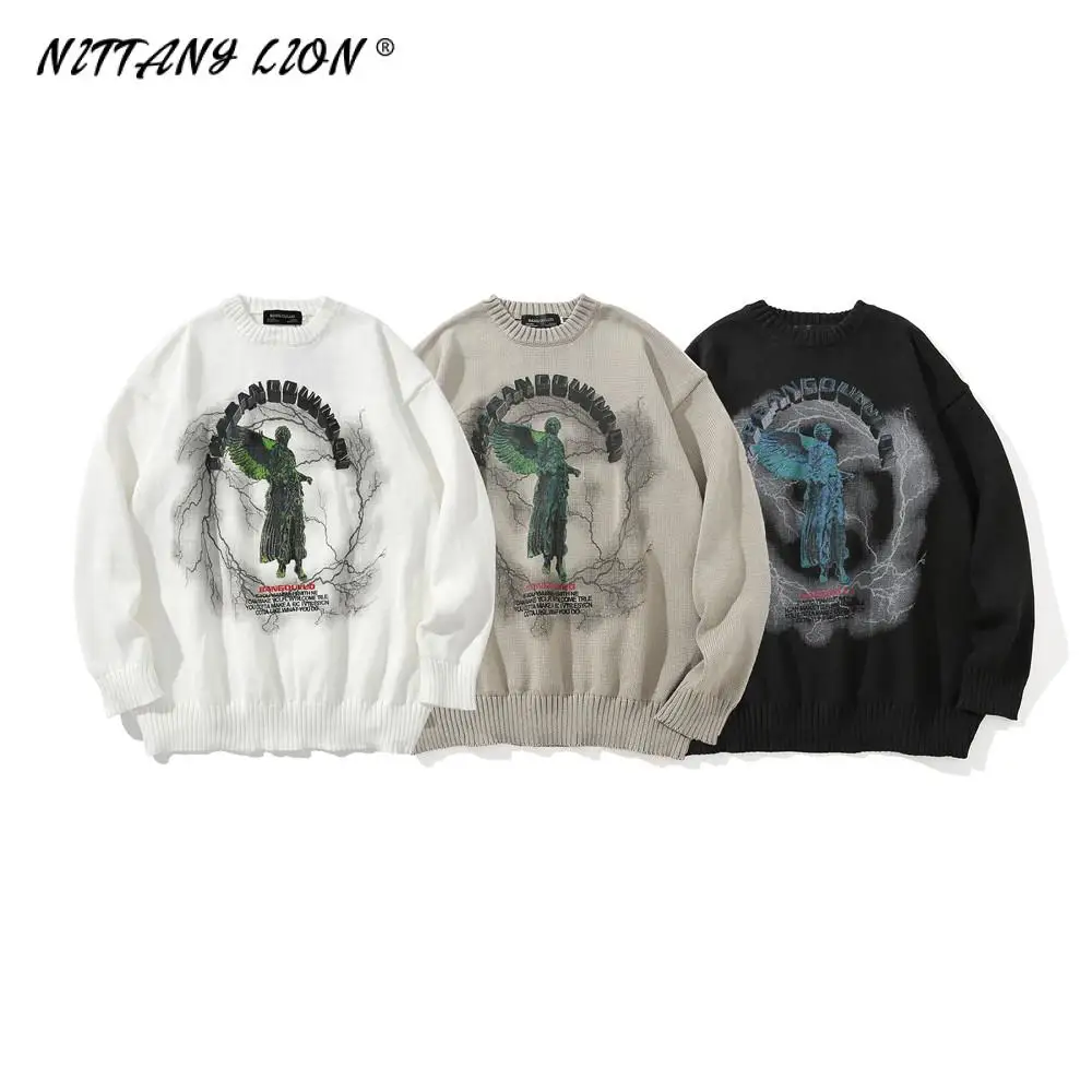 Men Hip Hop Knitted Jumper Sweaters Angel Lightning Printed Streetwear Harajuku Autumn Oversized Hipster Casual Pullovers
Men Hip Hop Knitted Jumper Sweaters Angel Lightning Printed Streetwear Harajuku Autumn Oversized Hipster Casual Pullovers