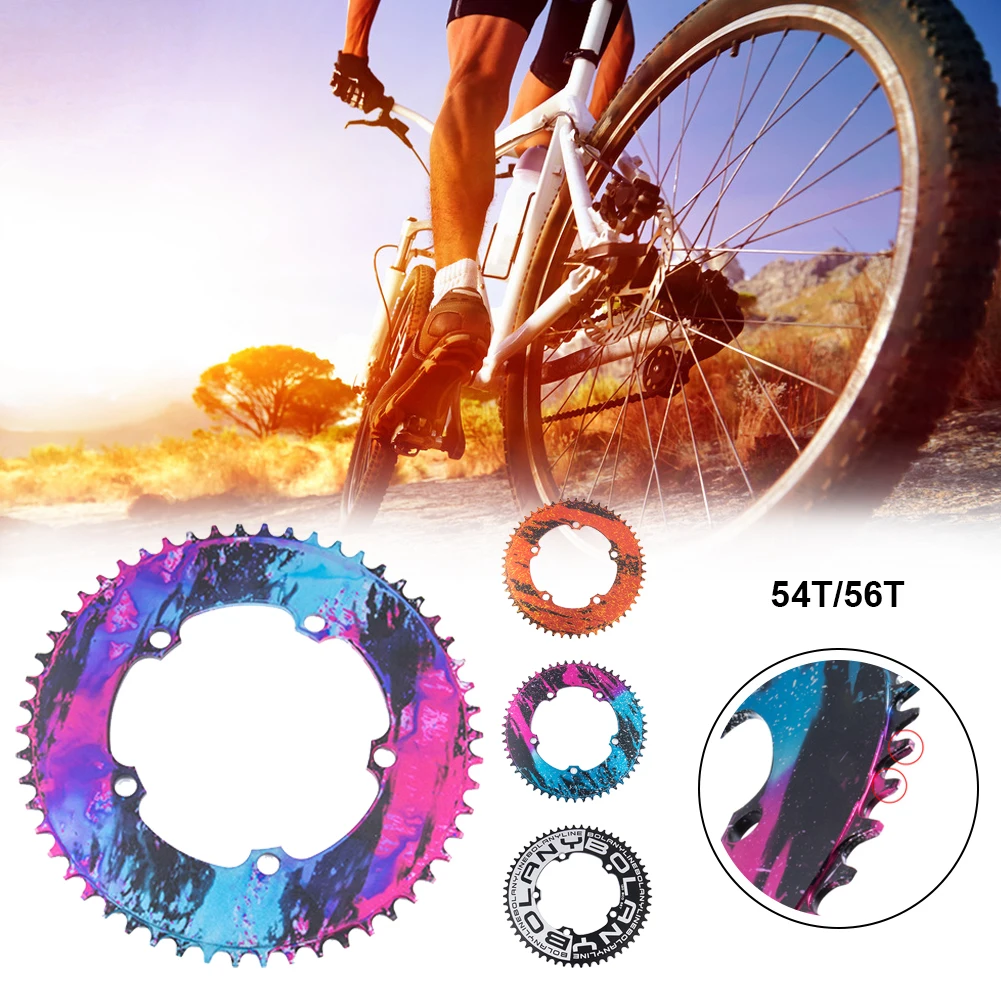 130BCD Folding Bicycle Chainring Ultra-Light Narrow Electroplating Anode Aluminum Alloy 7075 56T/54T Bicycle Accessories
130BCD Folding Bicycle Chainring Ultra-Light Narrow Electroplating Anode Aluminum Alloy 7075 56T/54T Bicycle Accessories