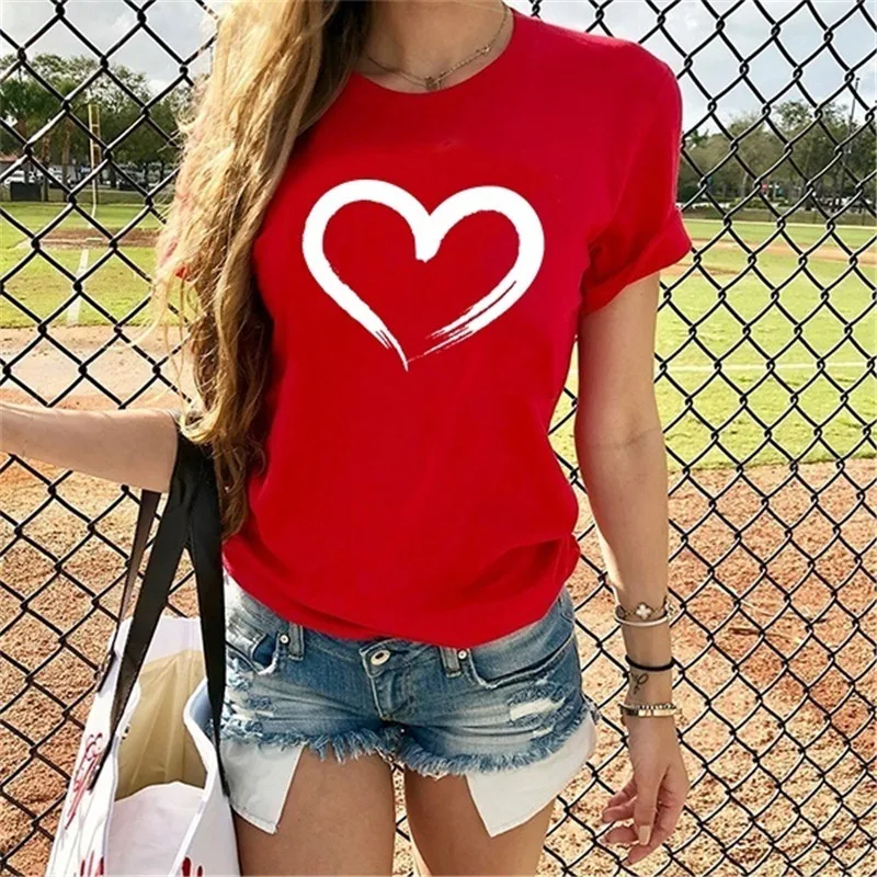 2020 Harajuku T Shirt Woman Tees Love Heart Print Femme T-shirts Summer Short Sleeve O Neck Loose Tshirt Tops Camisetas Mujer
2020 Harajuku T Shirt Woman Tees Love Heart Print Femme T-shirts Summer Short Sleeve O Neck Loose Tshirt Tops Camisetas Mujer