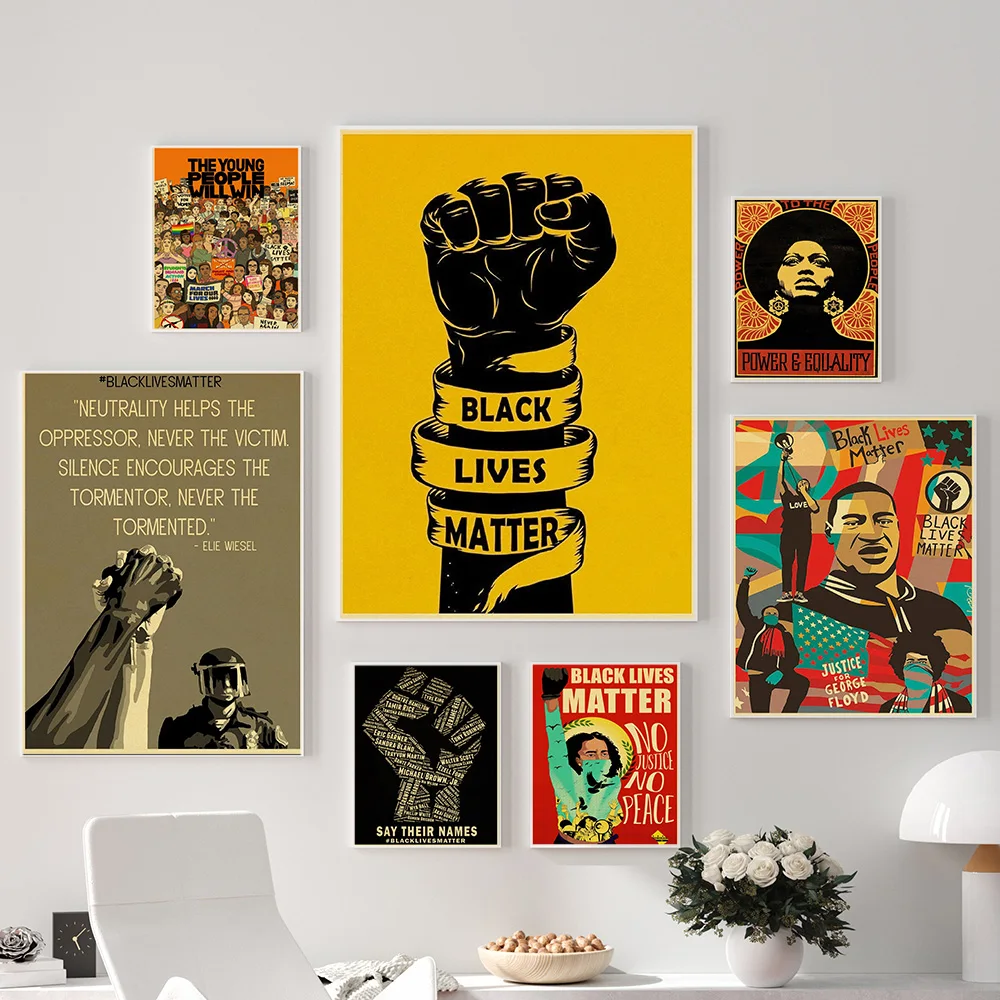Vintage Black Lives Matter Poster Feminism Art Painting Kraft Paper Prints Wall Sticker for Home Room Decoration
Vintage Black Lives Matter Poster Feminism Art Painting Kraft Paper Prints Wall Sticker for Home Room Decoration