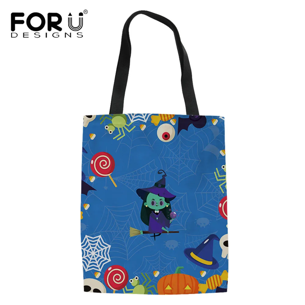 FORUDESIGNS Women Canvas Shoulder Bag Eco Cloth Shopping Bags Halloween Ghost Bat Spider Lovely Cartoon Large Capacity Hand Bag
FORUDESIGNS Women Canvas Shoulder Bag Eco Cloth Shopping Bags Halloween Ghost Bat Spider Lovely Cartoon Large Capacity Hand Bag