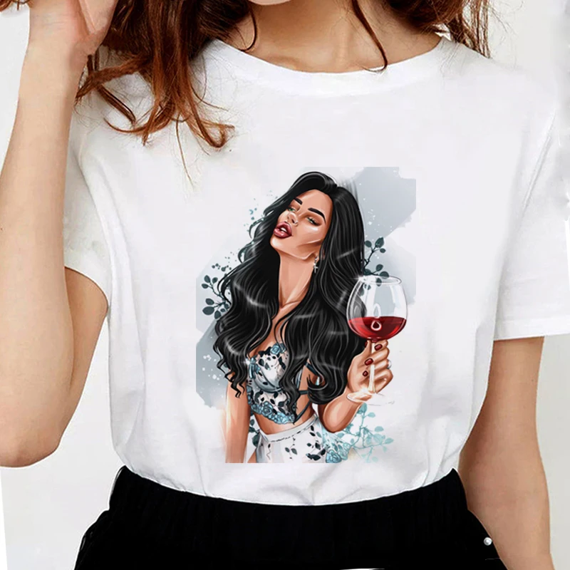 New Arrival Summer Fashion Girl Champagne Print T shirt 90s Harajuku T-Shirt Women Soft Cotton t shirt Women White Tops
New Arrival Summer Fashion Girl Champagne Print T shirt 90s Harajuku T-Shirt Women Soft Cotton t shirt Women White Tops