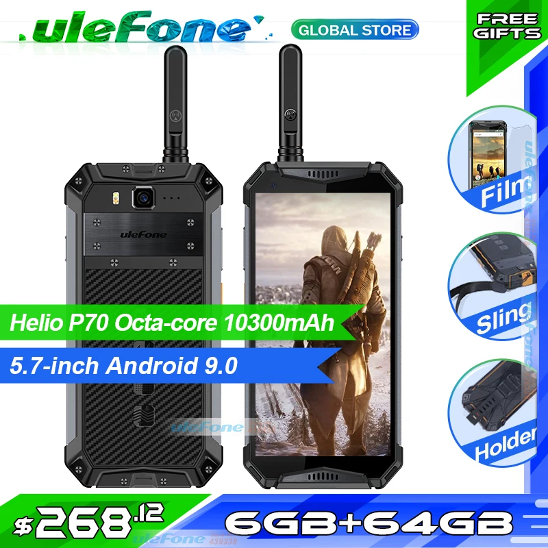 Ulefone Power 3WT IP68 Водонепроницаемый мобильный телефон 10300 мАч 5 7 "FHD + безрамочный