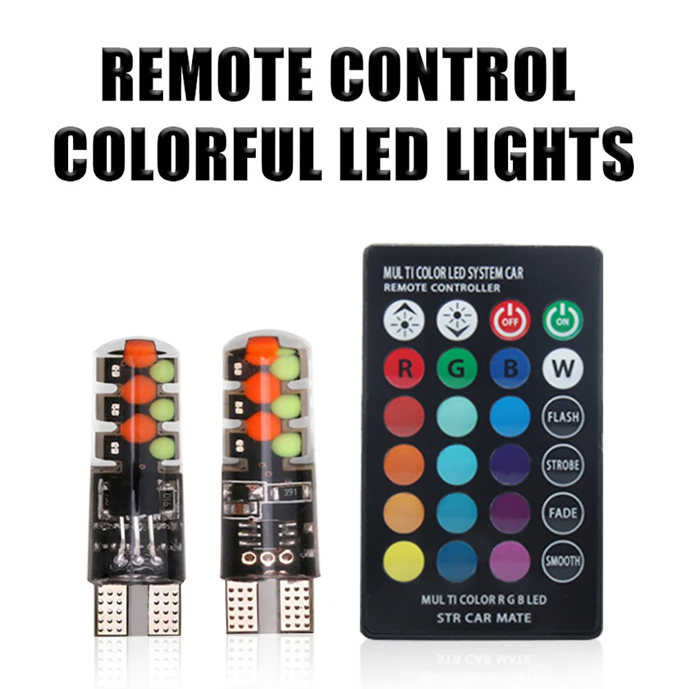 2pcs RGB LED Bulb 12SMD COB T10 w5w canbus 194 168 Car with Remote Controller Flash/Strobe Reading Wedge Light Clearance lights
2pcs RGB LED Bulb 12SMD COB T10 w5w canbus 194 168 Car with Remote Controller Flash/Strobe Reading Wedge Light Clearance lights
