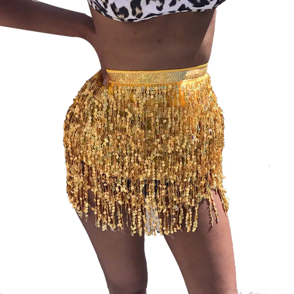 Sleeper Sequin Mini Skirtes Fashion Women Belly Dancer Costume Tassel Wrap Club Party Gift Strappy Waist Chain Miniskirt#0205
Sleeper Sequin Mini Skirtes Fashion Women Belly Dancer Costume Tassel Wrap Club Party Gift Strappy Waist Chain Miniskirt#0205