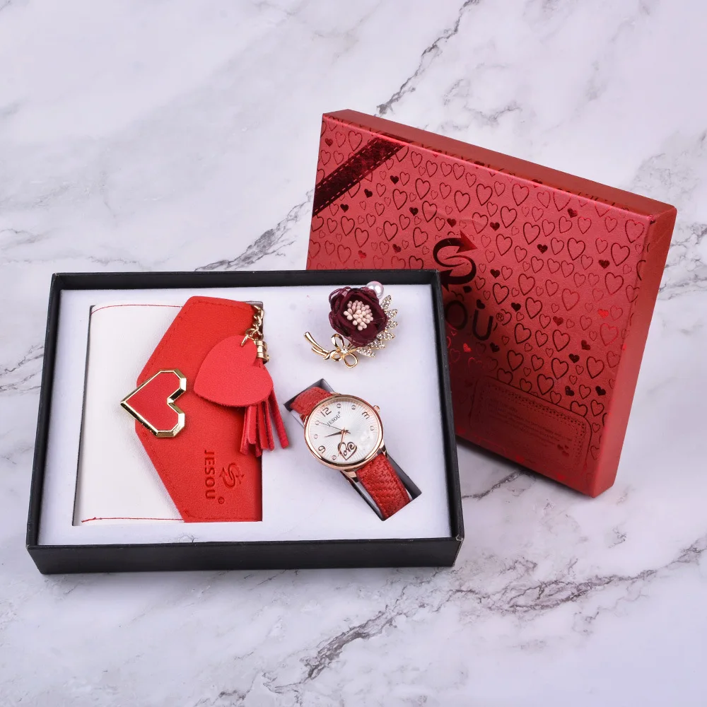 3pcs Set Women's Quartz Watch Wallet Corsage Gift Box Christmas New Year Gift Simple Women's Watches Fashion Clock Cucko Ladies
3pcs Set Women's Quartz Watch Wallet Corsage Gift Box Christmas New Year Gift Simple Women's Watches Fashion Clock Cucko Ladies