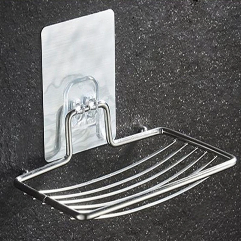 

Punch-free Drain Soap Box Modern Soap Dish Stainless Steel Soap Rack Dishcloth Storage Box Prevent Stagnant Water