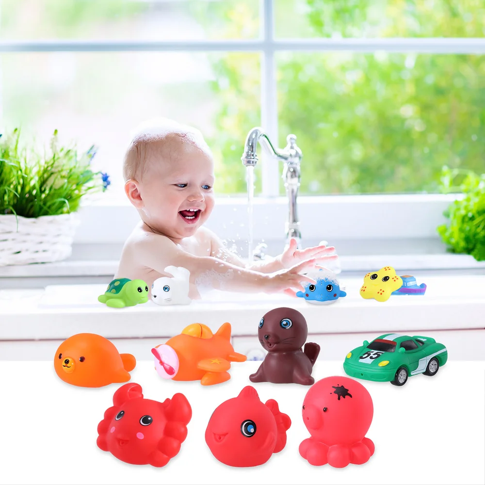 12 Pcs Bath Toys Sea Animals Vehicles Water Spraying Squeaker Fun Bathtub Toys for Babies Toddlers Kids
12 Pcs Bath Toys Sea Animals Vehicles Water Spraying Squeaker Fun Bathtub Toys for Babies Toddlers Kids