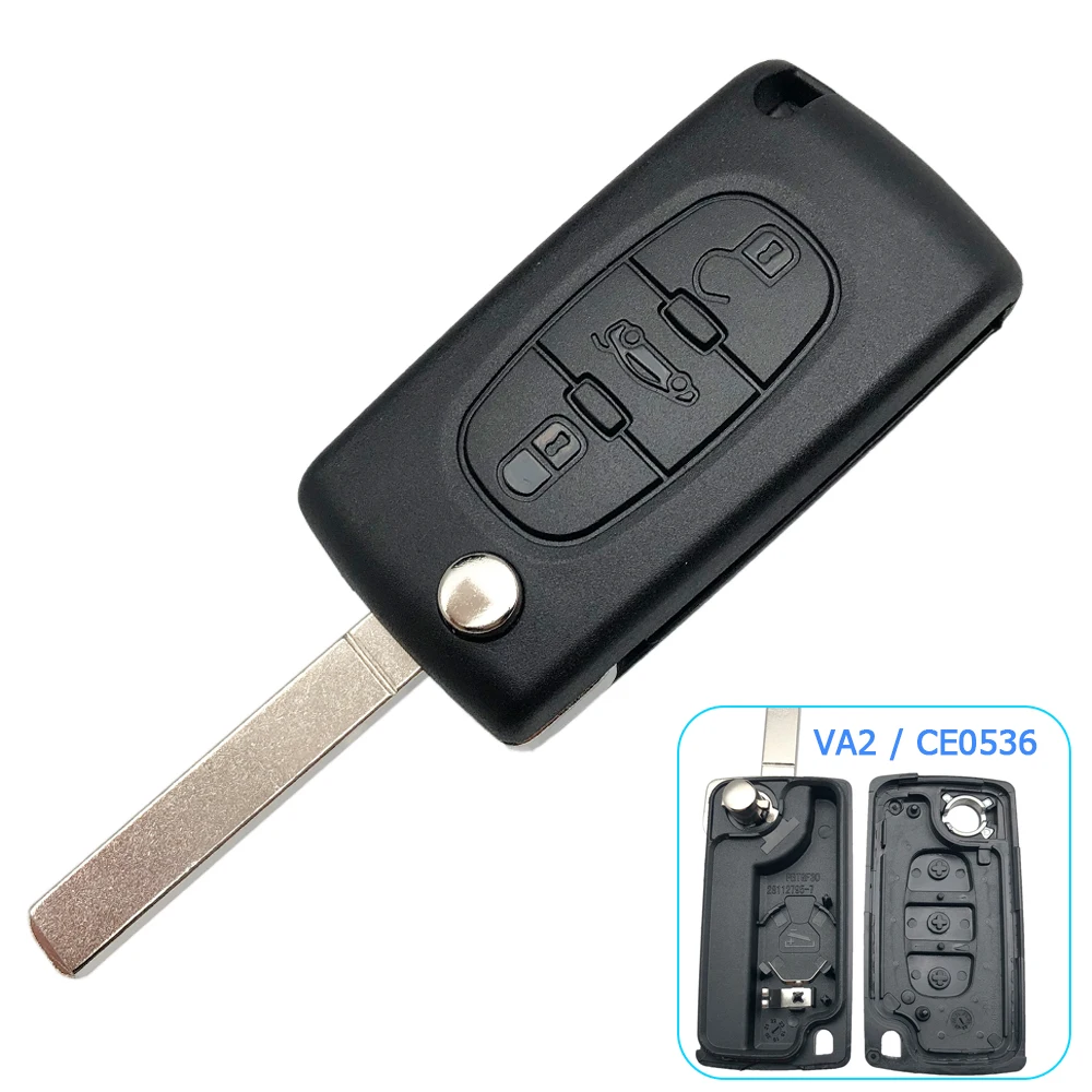 3 кнопки для Peugeot Expert 207 307 308 408 107 автомобильный флип брелок дистанционного ключа