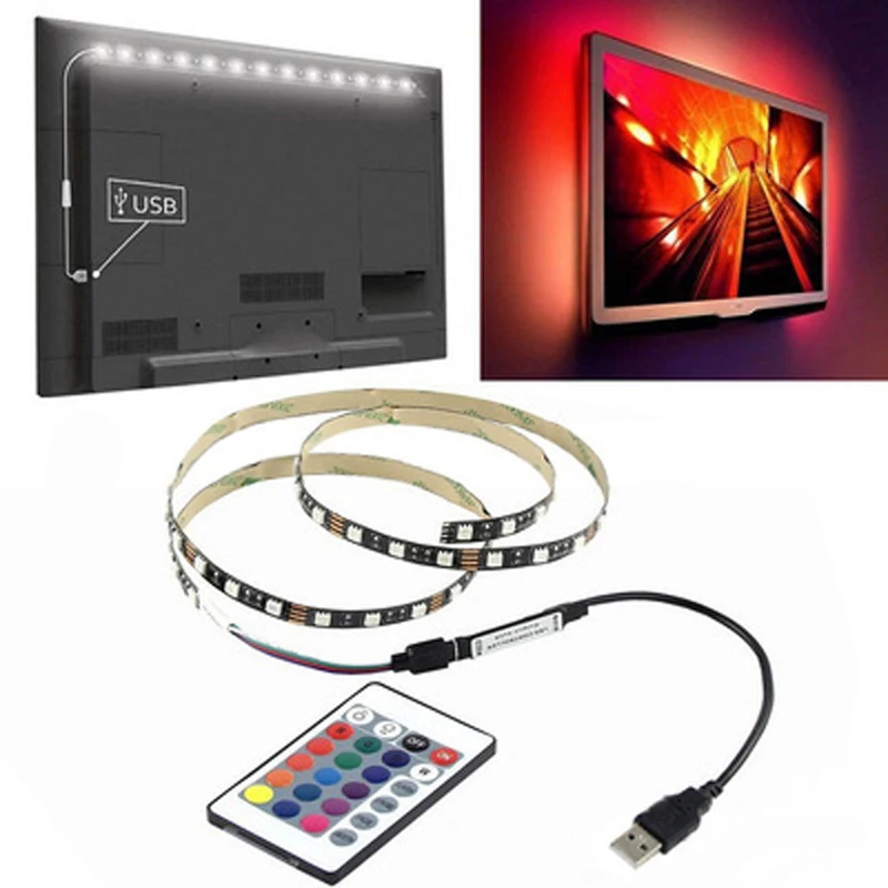 2M 5V USB LED Strip Lights TV Backlight RGB Color Changing with 24Key Remote USB LED Strip Lights
2M 5V USB LED Strip Lights TV Backlight RGB Color Changing with 24Key Remote USB LED Strip Lights