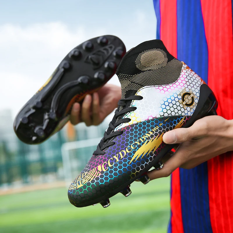 Mens Soccer Cleats High Ankle Football Shoes Long Spikes Colorful Training Boots Men Soccer Shoes Chuteira Futebol Dropshipping
Mens Soccer Cleats High Ankle Football Shoes Long Spikes Colorful Training Boots Men Soccer Shoes Chuteira Futebol Dropshipping