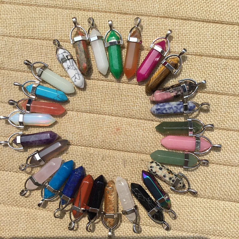 2020 Natural Stone Quartz Pillar Pendants Multi Color Healing Charms Bullet Pendulum Necklace Making Accessories Wholesale
2020 Natural Stone Quartz Pillar Pendants Multi Color Healing Charms Bullet Pendulum Necklace Making Accessories Wholesale