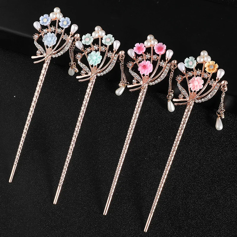 Chinese Style Hair Chopsticks Metal Rhinestone Hair Stick Women Tassel Pearl Flower Headpiece Hairpin Hair Jewelry Accessories
Chinese Style Hair Chopsticks Metal Rhinestone Hair Stick Women Tassel Pearl Flower Headpiece Hairpin Hair Jewelry Accessories