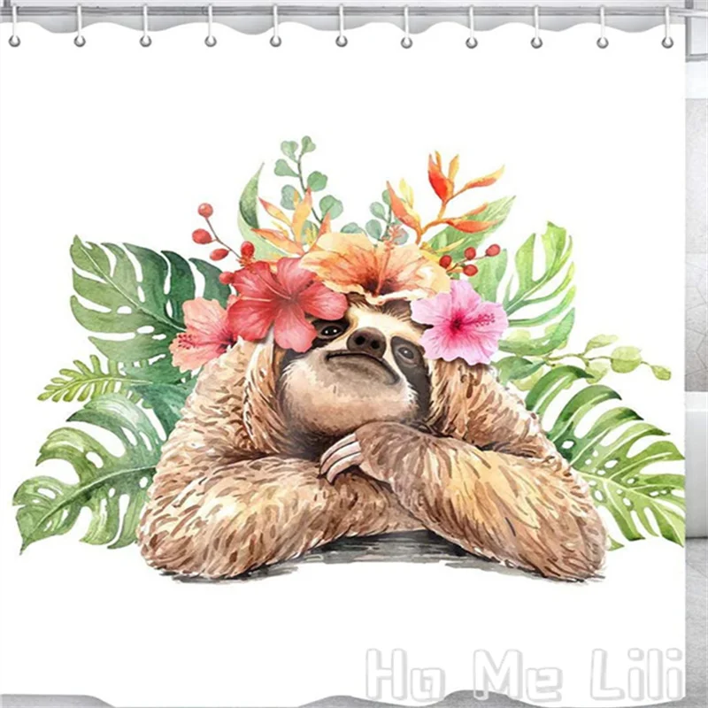 Sloth Shower Curtain By Ho Me Lili Tropical Palm Leaves Kids Farmhouse Flower Decoration Polyester Fabric Bath Set With Hooks
Sloth Shower Curtain By Ho Me Lili Tropical Palm Leaves Kids Farmhouse Flower Decoration Polyester Fabric Bath Set With Hooks