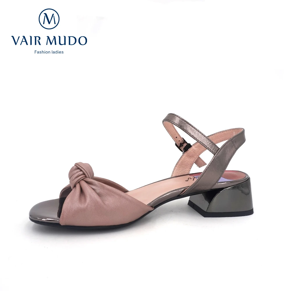 VAIR MUDO/женские босоножки Модная обувь из натуральной кожи на толстом каблуке с