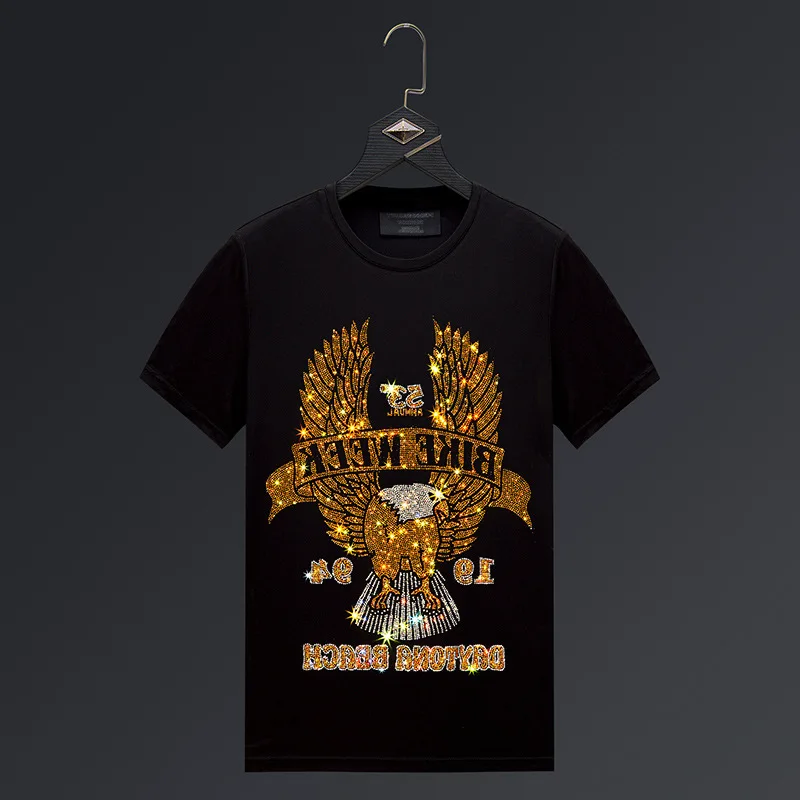 Rhinestones 2021 Eagle Men T Shirts Fashion Streetwear Slim Mercerized Cotton O Neck Short Sleeve Casual Tshirts Plus Size 6XL
Rhinestones 2021 Eagle Men T Shirts Fashion Streetwear Slim Mercerized Cotton O Neck Short Sleeve Casual Tshirts Plus Size 6XL