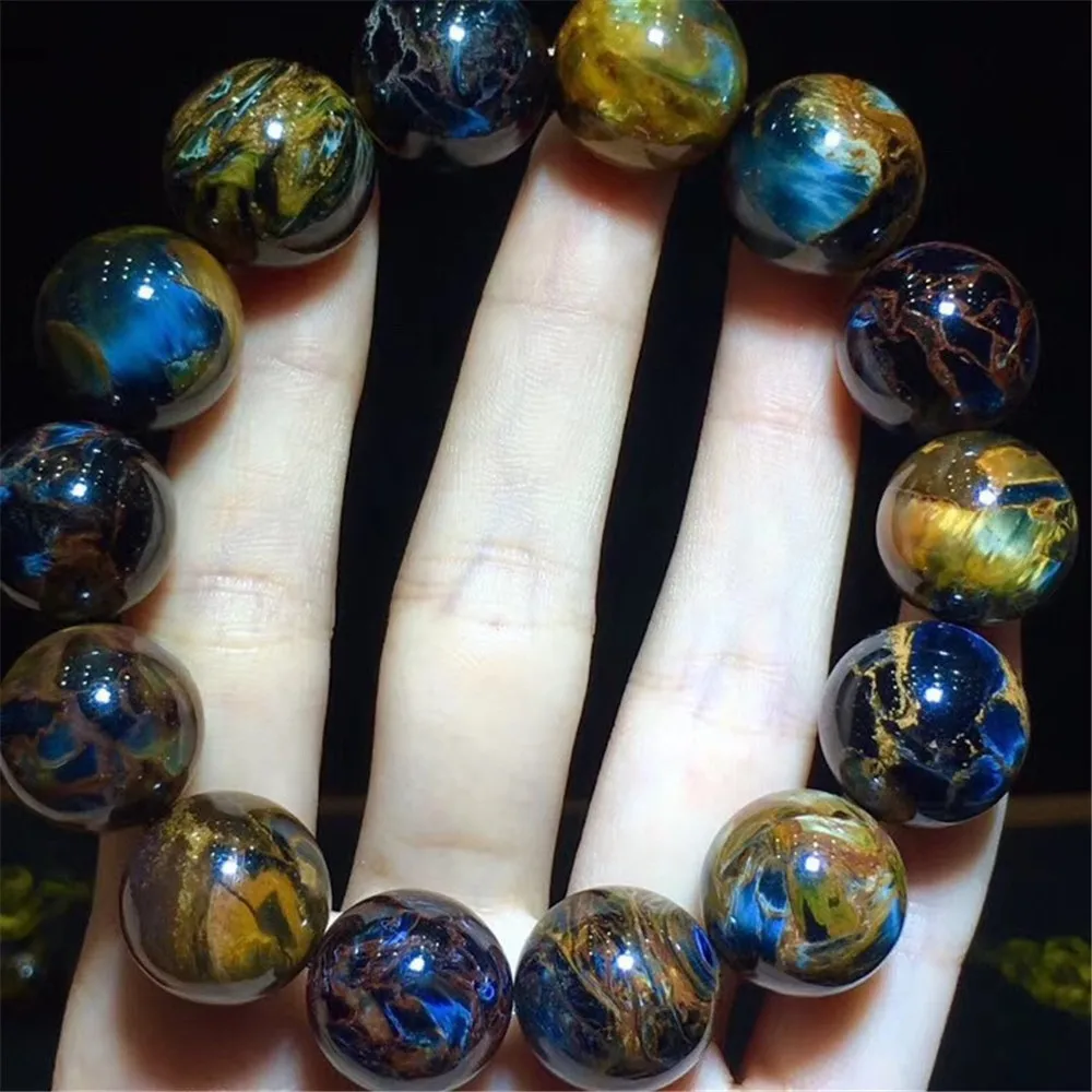 17mm Genuine Natural Blue Yellow Pietersite Beads Bracelet Woman Lady Man Namibia Round Beads Energy Power Stone Jewelry AAAAA
17mm Genuine Natural Blue Yellow Pietersite Beads Bracelet Woman Lady Man Namibia Round Beads Energy Power Stone Jewelry AAAAA