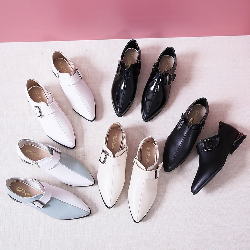 Solid Black Leather Boots New Pointed Toe Ankle Boots for Women Shoes Metal Buckle Zipper Sexy Ladies Shoes Woman Chelsea Boots
Solid Black Leather Boots New Pointed Toe Ankle Boots for Women Shoes Metal Buckle Zipper Sexy Ladies Shoes Woman Chelsea Boots