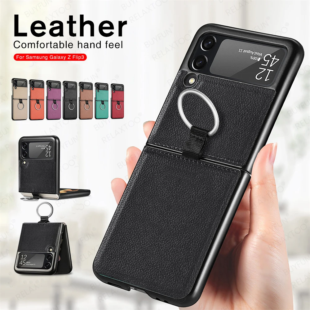fashion litchi grain ring phone case for samsung galaxy z flip3 5g flip 3 case cover anti-knock luxury leather pu+pc coque funda
fashion litchi grain ring phone case for samsung galaxy z flip3 5g flip 3 case cover anti-knock luxury leather pu+pc coque funda