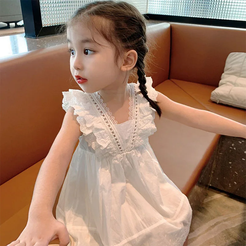 Kids Lace Princess Dress Dress Girls Solid Color Clothes Sleeveless Costumes Baby Party White Vestidos Children's Cute Clothing
Kids Lace Princess Dress Dress Girls Solid Color Clothes Sleeveless Costumes Baby Party White Vestidos Children's Cute Clothing