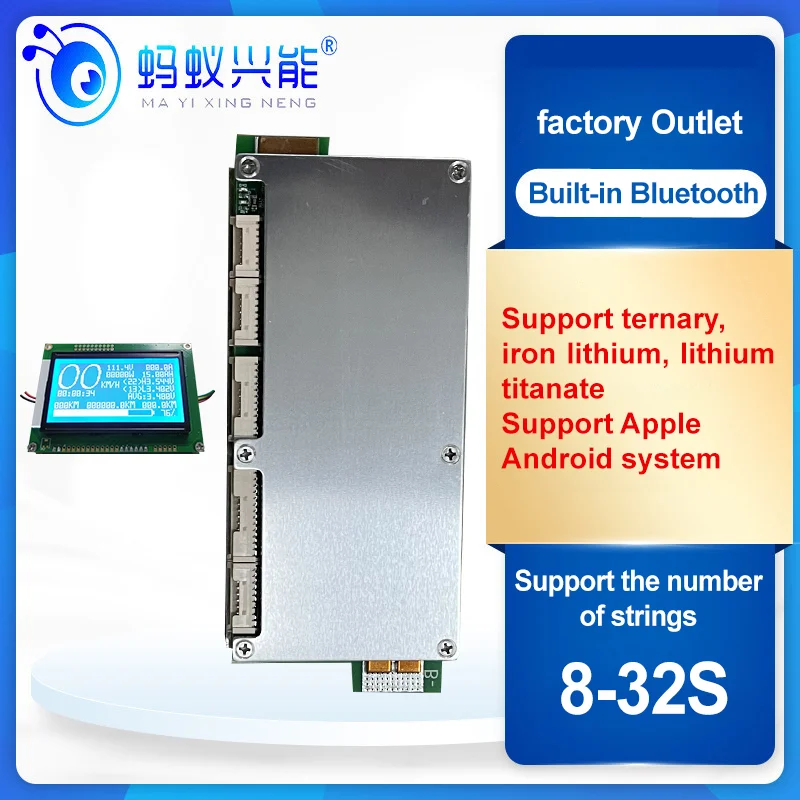 Ant BMS 72V 96V 32S 8-32S Lithium Battery Protection Board Polymer 18650 LiFePo4 Lithium Titanate with Balance Coulomb Counter
Ant BMS 72V 96V 32S 8-32S Lithium Battery Protection Board Polymer 18650 LiFePo4 Lithium Titanate with Balance Coulomb Counter